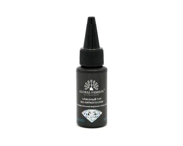 Top coat unghii, Global Fashion, top/finisare, fara strat lipicios, transparent, 30ml