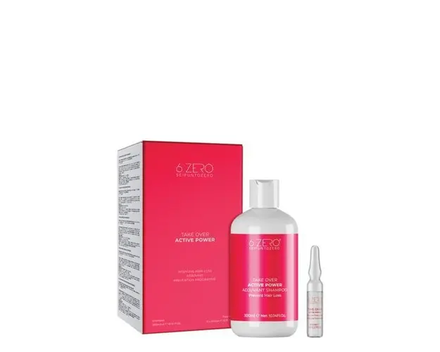 Tratament anticadere &amp; crestere pentru par, Kit Active Power 6.Zero Sampon 300ml + 10 fiole x 8ml 