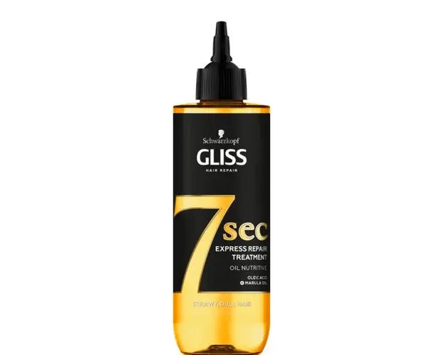 Tratament Expres Regenerator 7 Secunde pentru Parul Tern - Schwarzkopf Gliss Hair Repair 7 Sec Express Repair Treatment Oil Nutritive Strawy, Dull Hair, 200 ml