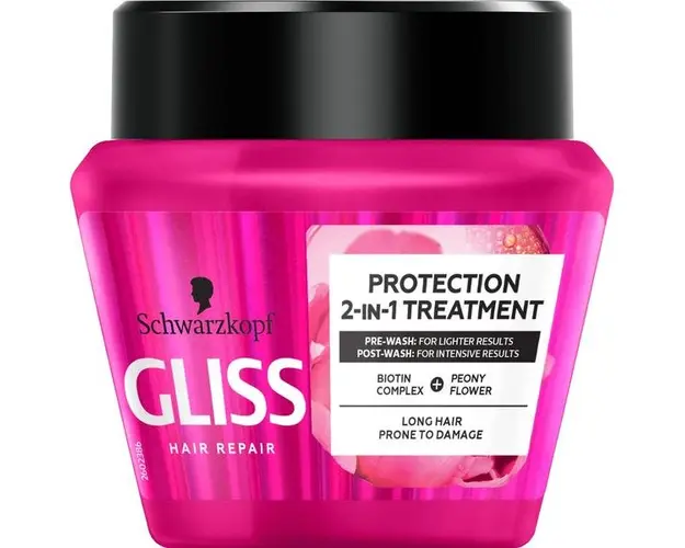 Tratament- Masca 2 in 1 pentru Parul Lung Predispus la Deteriorare - Schwarzkopf Gliss Hair Repair Protective 2-in-1 Treatment for Long Hair Prone to Damage, 300 ml