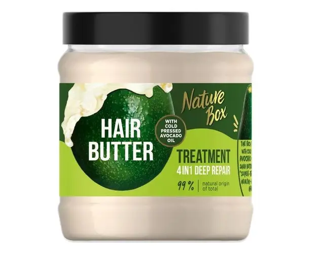 Tratament pentru Par 4 in 1 cu Avocado si Unt de Shea - Nature Box Treatment 4 in 1 Nourishment with Cold Pressed Avocado Oil, 300 ml