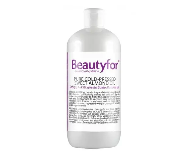 Ulei Pur de Migdale Dulci - Beautyfor Pure Cold-Pressed Sweet Almond Oil, 500 ml