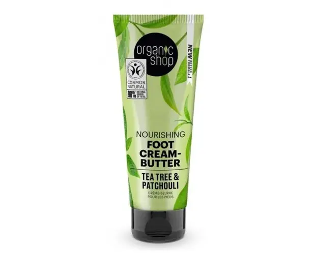 Unt pentru Picioare Obosite - Organic Shop Nourishing Foot Cream-Butter Tea Tree &amp; Patchouli, 75 ml