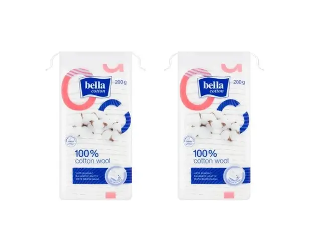 Vata Bella din bumbac, 200 g set de 2 pachete