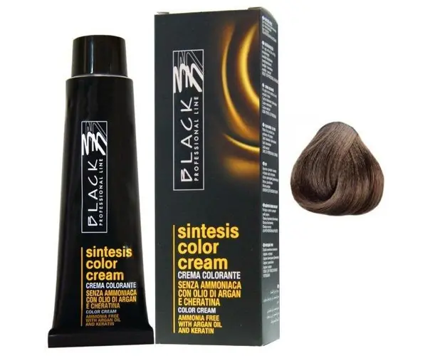 Vopsea Crema Demi-permanenta - Black Professional Line Sintesis Color Cream, nuanta 7.1 Ash Medium Blond, 100ml