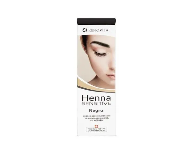 Vopsea Crema pentru sprancene cu Henna Renovital - Negru, 6g