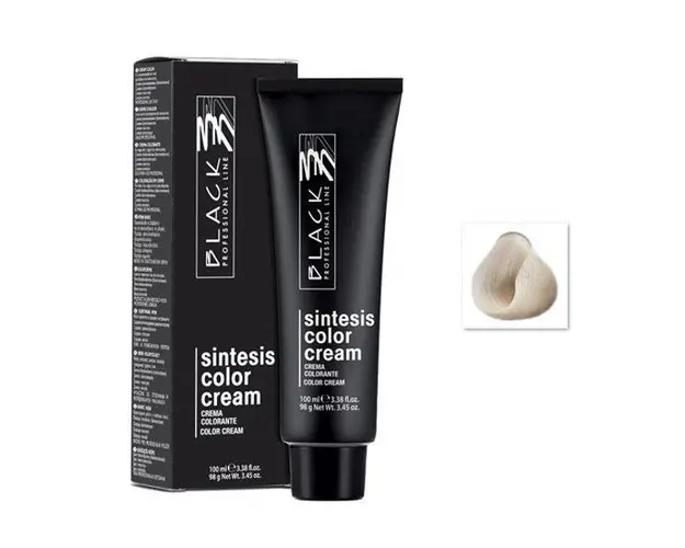 Vopsea Crema Permanenta - Black Professional Line Sintesis Color Cream, nuanta 1001 Super Ash Blond, 100ml