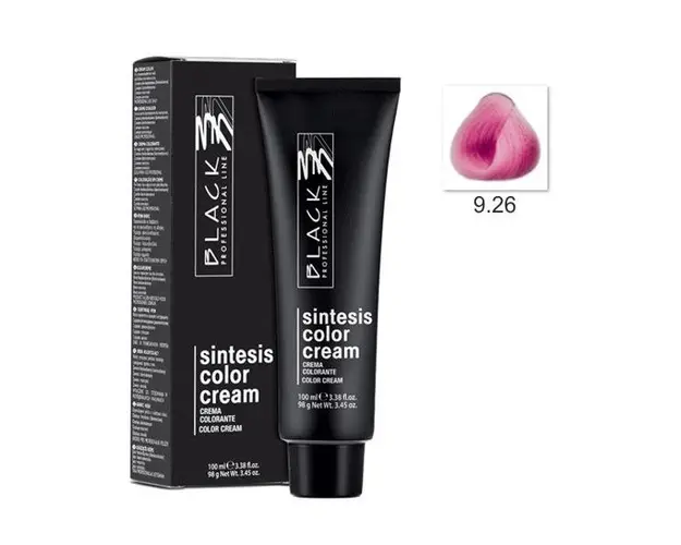 Vopsea Crema Permanenta - Black Professional Line Sintesis Color Cream, nuanta 9.26 Cyclamen Blond, 100ml