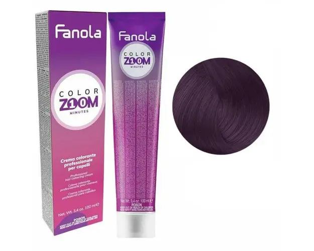 Vopsea Crema Permanenta - Fanola Color Zoom 10 Minutes, nuanta 5.2 Light Chestnut Violet, 100 ml