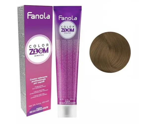 Vopsea Crema Permanenta - Fanola Color Zoom 10 Minutes, nuanta 6.0 Dark Blonde, 100 ml