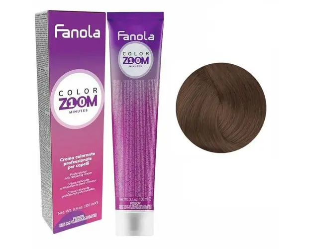 Vopsea Crema Permanenta - Fanola Color Zoom 10 Minutes, nuanta 6.3 Dark Golden Blonde, 100 ml