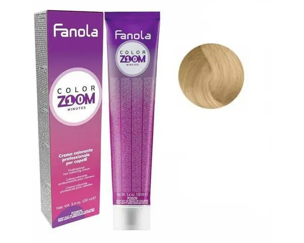 Vopsea Crema Permanenta - Fanola Color Zoom 10 Minutes, nuanta 7.11 Blond Cenusiu Intens, 100 ml