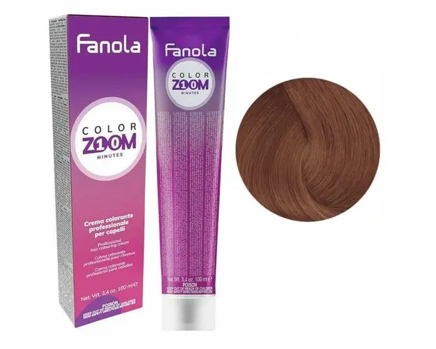Vopsea Crema Permanenta - Fanola Color Zoom 10 Minutes, nuanta 7.4 Copper Blonde, 100 ml