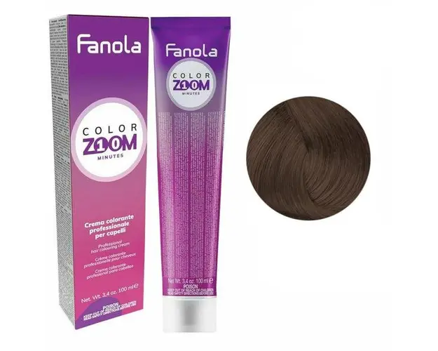 Vopsea Crema Permanenta - Fanola Color Zoom 10 Minutes, nuanta 7.7 Brown Blonde, 100 ml
