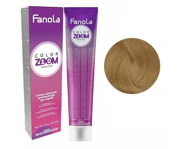 Vopsea Crema Permanenta - Fanola Color Zoom 10 Minutes, nuanta 8.0 Light Blonde, 100 ml