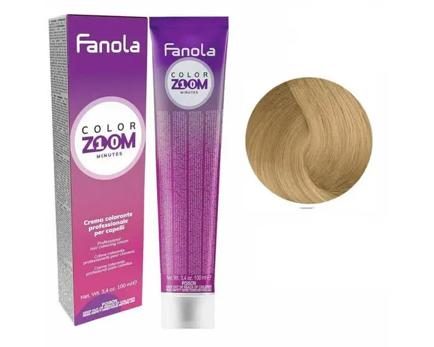 Vopsea Crema Permanenta - Fanola Color Zoom 10 Minutes, nuanta 9.0 Very Light Blonde, 100 ml
