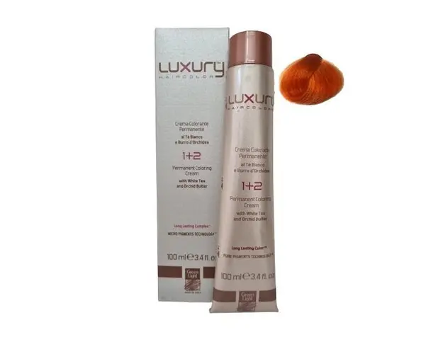 Vopsea Crema Permanenta Luxury Green Light, nuanta Orange, 100 ml - Corector