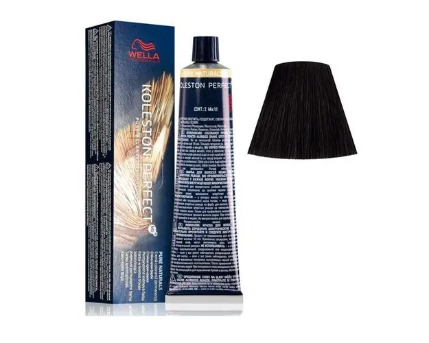Vopsea Crema Permanenta - Wella Professionals Koleston Perfect ME+ Pure Naturals, nuanta 3/0 Castaniu Inchis