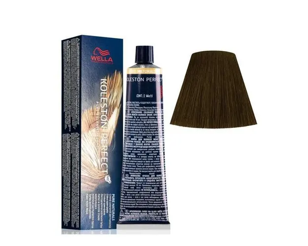 Vopsea Crema Permanenta - Wella Professionals Koleston Perfect ME+ Pure Naturals, nuanta 5/0 Castaniu Deschis