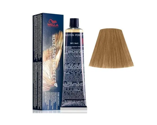 Vopsea Crema Permanenta - Wella Professionals Koleston Perfect ME+ Pure Naturals, nuanta 8/01 Blond Deschis Natural Cenusiu