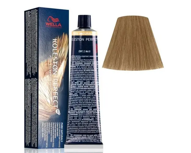 Vopsea Crema Permanenta - Wella Professionals Koleston Perfect ME+ Pure Naturals, nuanta 8/07 Blond Deschis Castaniu Natural