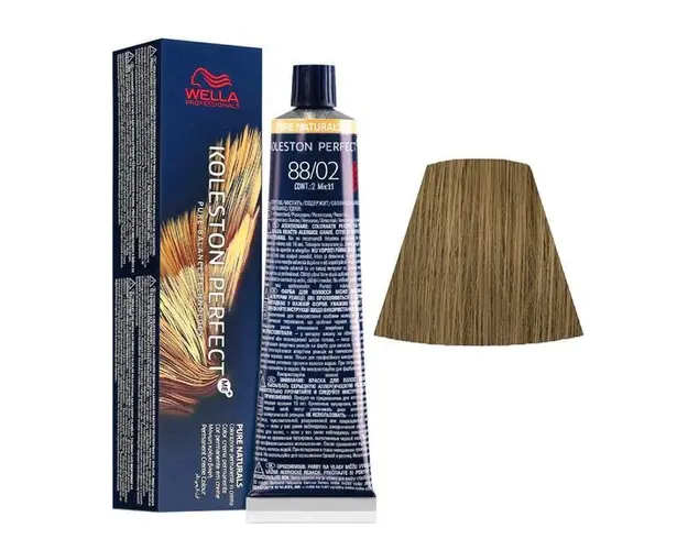 Vopsea Crema Permanenta - Wella Professionals Koleston Perfect ME+ Pure Naturals, nuanta 88/02 Blond Deschis Intens Natural Mat