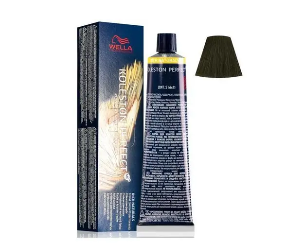 Vopsea Crema Permanenta - Wella Professionals Koleston Perfect ME+ Rich Naturals, nuanta 5/2 Castaniu Deschis Mat