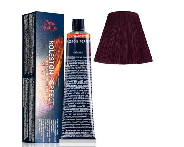 Vopsea Crema Permanenta - Wella Professionals Koleston Perfect ME+ Vibrant Reds, nuanta 44/65 Castaniu Mediu Intens Violet Mahon
