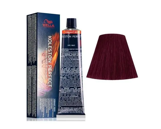 Vopsea Crema Permanenta - Wella Professionals Koleston Perfect Vibrant Reds, nuanta 55/65 Castaniu Deschis Intens Violet Mahon