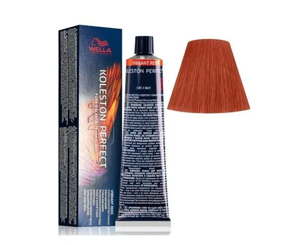 Vopsea Crema Permanenta - Wella Professionals Koleston Perfect Vibrant Reds, nuanta 77/43 Blond Mediu Intens Rosu Auriu