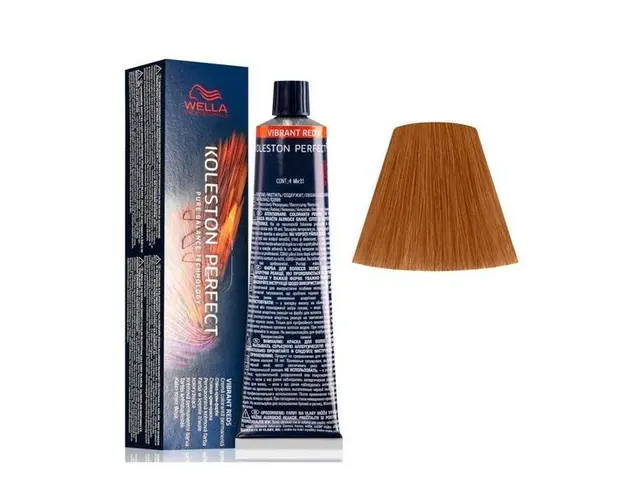 Vopsea Crema Permanenta - Wella Professionals Koleston Perfect Vibrant Reds, nuanta 8/34 Blond Deschis Auriu Aramiu