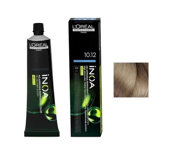 Vopsea de Par Demi-permanenta L'Oreal Professionnel Inoa 10.12 Platinblond Ash Irise, 60 ml