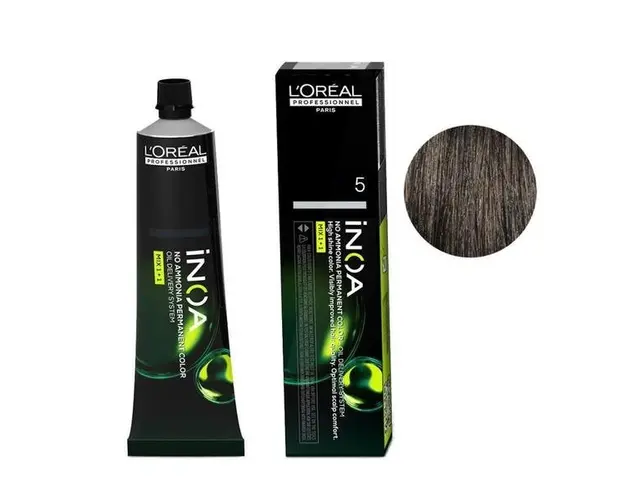 Vopsea de Par Demi-permanenta L'Oreal Professionnel Inoa 5 Light Brown, 60 ml