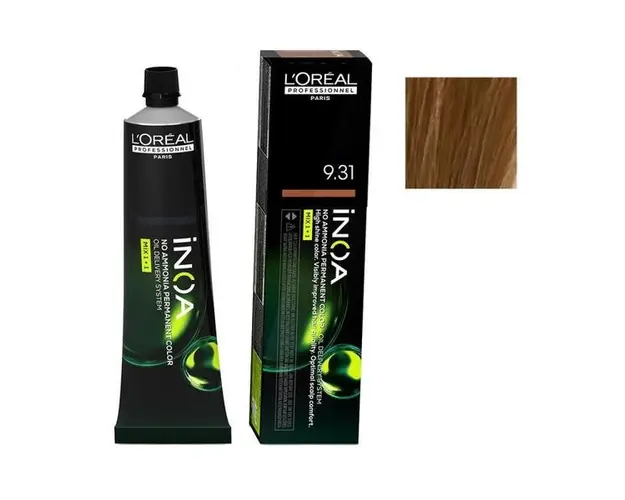 Vopsea de Par Demi-permanenta L'Oreal Professionnel Inoa 9.31 Very Light Golden Ash Blonde, 60 ml