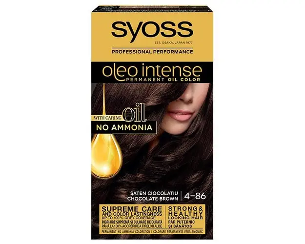 Vopsea de Par Demi-permanenta - Syoss Professional Performance Oleo Intense Permanent Oil Color, nuanta 4-86 Saten Ciocolatiu
