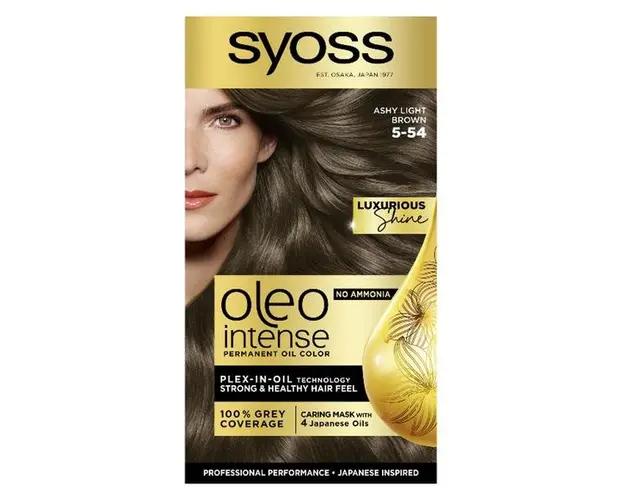 Vopsea de Par Demi-permanenta - Syoss Professional Performance Oleo Intense Permanent Oil Color, nuanta 5-54 Saten Deschis Cenusiu