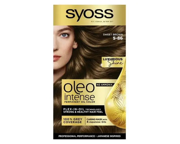 Vopsea de Par Demi-permanenta - Syoss Professional Performance Oleo Intense Permanent Oil Color, nuanta 5-86 Saten Incantator