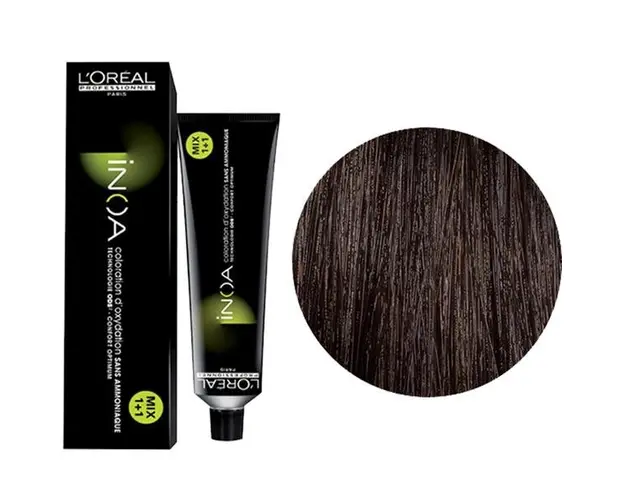 Vopsea de Par Demi-permanenta L'Oreal Professionnel Inoa 5.0 Light Brown Deep Cover, 60 ml