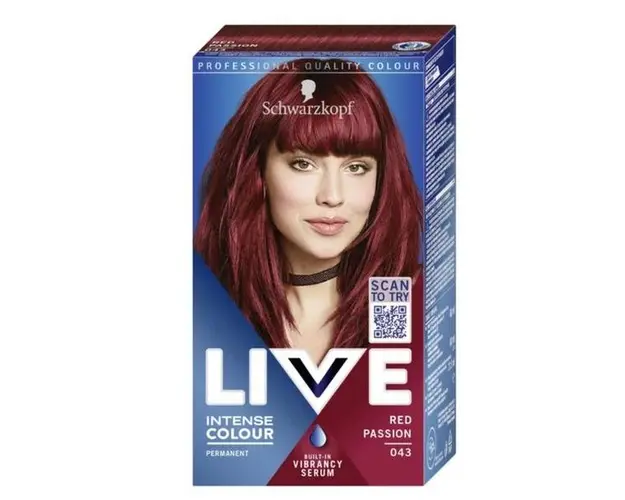Vopsea de Par Permanenta - Schwarzkopf Live Intense Colour Permanent Built-in Vibrancy Serum, nuanta 043 Red Passion