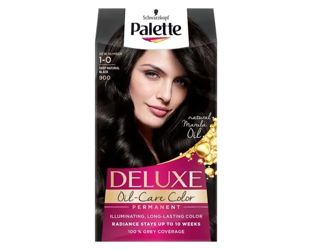 Vopsea de Par Permanenta - Schwarzkopf Palette Deluxe Oil-Care Color Permanent, nuanta 1-0 (900) Deep Natural Black