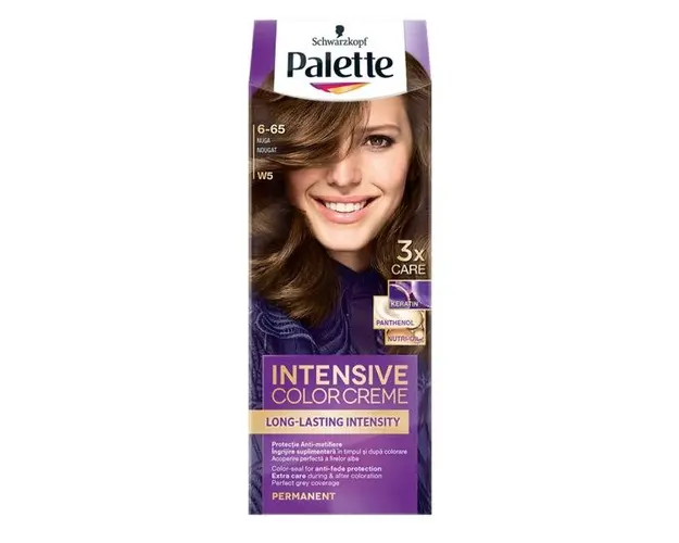 Vopsea de Par Permanenta - Schwarzkopf Palette Intensive Color Creme Long-Lasting Intensity Permanent, nuanta 6-65 (W5) Nuga
