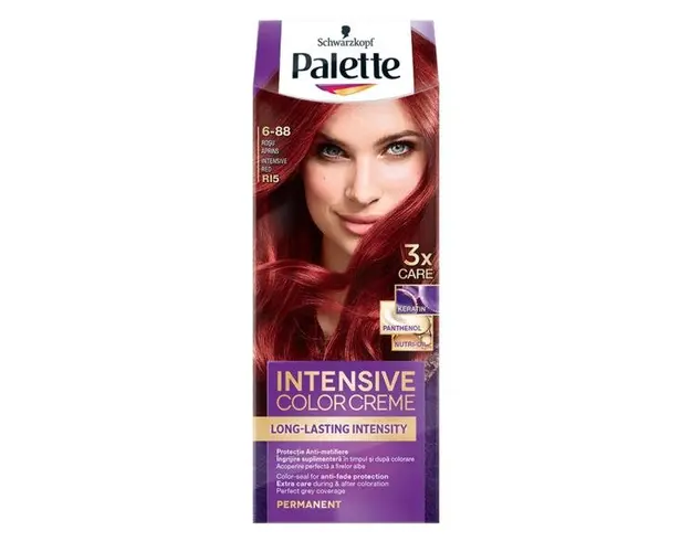 Vopsea de Par Permanenta - Schwarzkopf Palette Intensive Color Creme Long-Lasting Intensity Permanent, nuanta 6-88 (RI5) Rosu Aprins