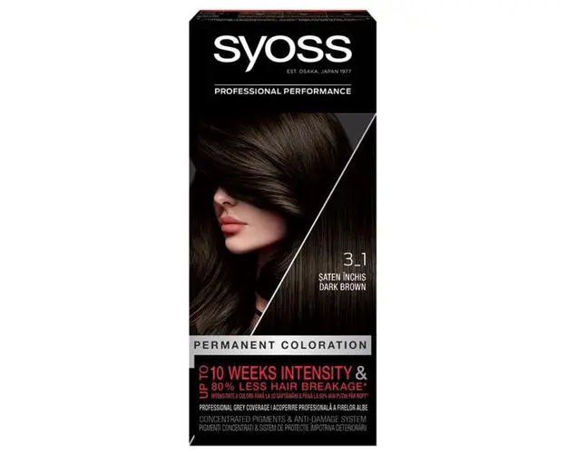 Vopsea de Par Permanenta - Syoss Professional Performance Permanent Coloration Baseline, nuanta 3_1 Dark Brown