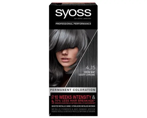 Vopsea de Par Permanenta - Syoss Professional Performance Permanent Coloration Baseline, nuanta 4_15 Dusty Chrome