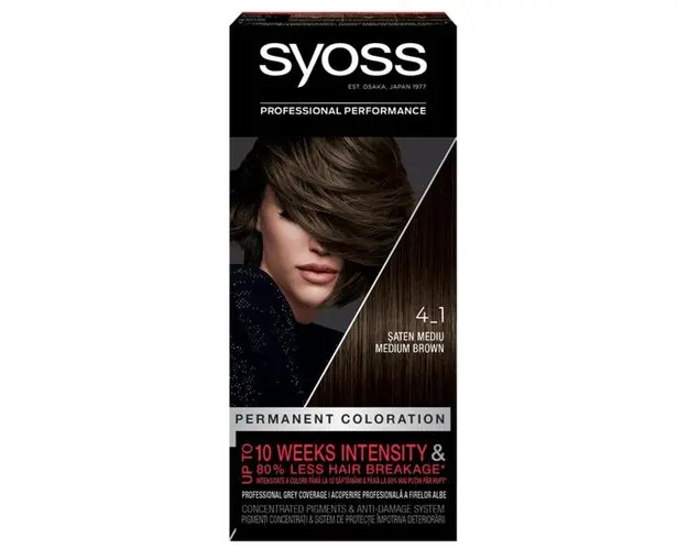 Vopsea de Par Permanenta - Syoss Professional Performance Permanent Coloration Baseline, nuanta 4_1 Medium Brown