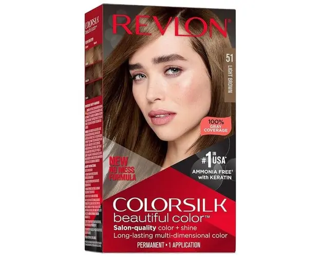 Vopsea de Par Revlon - Colorsilk, nuanta 51 Light Brown, 1 buc