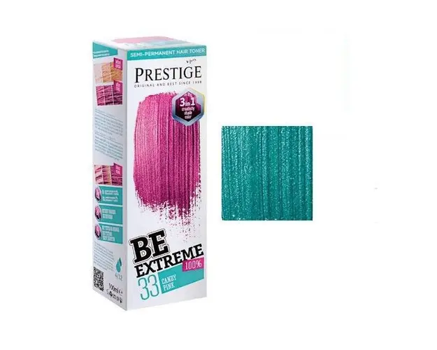 Vopsea de Par Semi-Permanenta Rosa Impex BeExtreme Prestige VIP&#039;s, nuanta BE55 Turquoise, 100 ml: