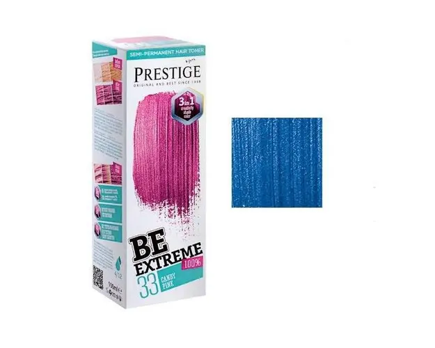 Vopsea de Par Semi-Permanenta Rosa Impex BeExtreme Prestige VIP&#039;s, nuanta BE56 Ultra Blue, 100 ml