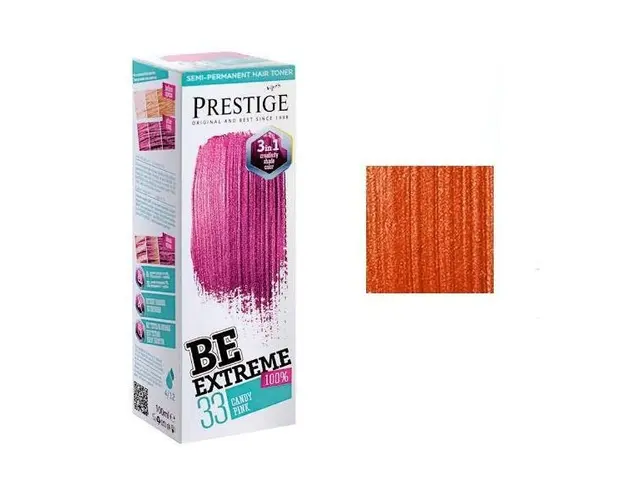 Vopsea de Par Semi-Permanenta Rosa Impex BeExtreme Prestige VIP&#039;s, nuanta BE60 Crazy Orange, 100 ml