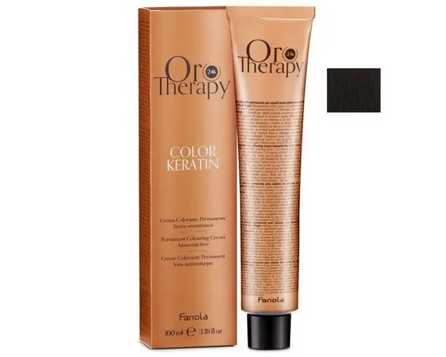Vopsea Demi-permanenta Fanola Oro Therapy Color Keratin 4.0 Castaniu, 100ml